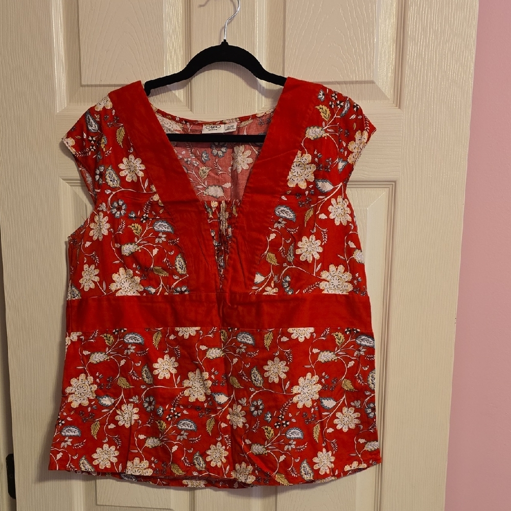 Cato Red‎ Floral Women's Blouse